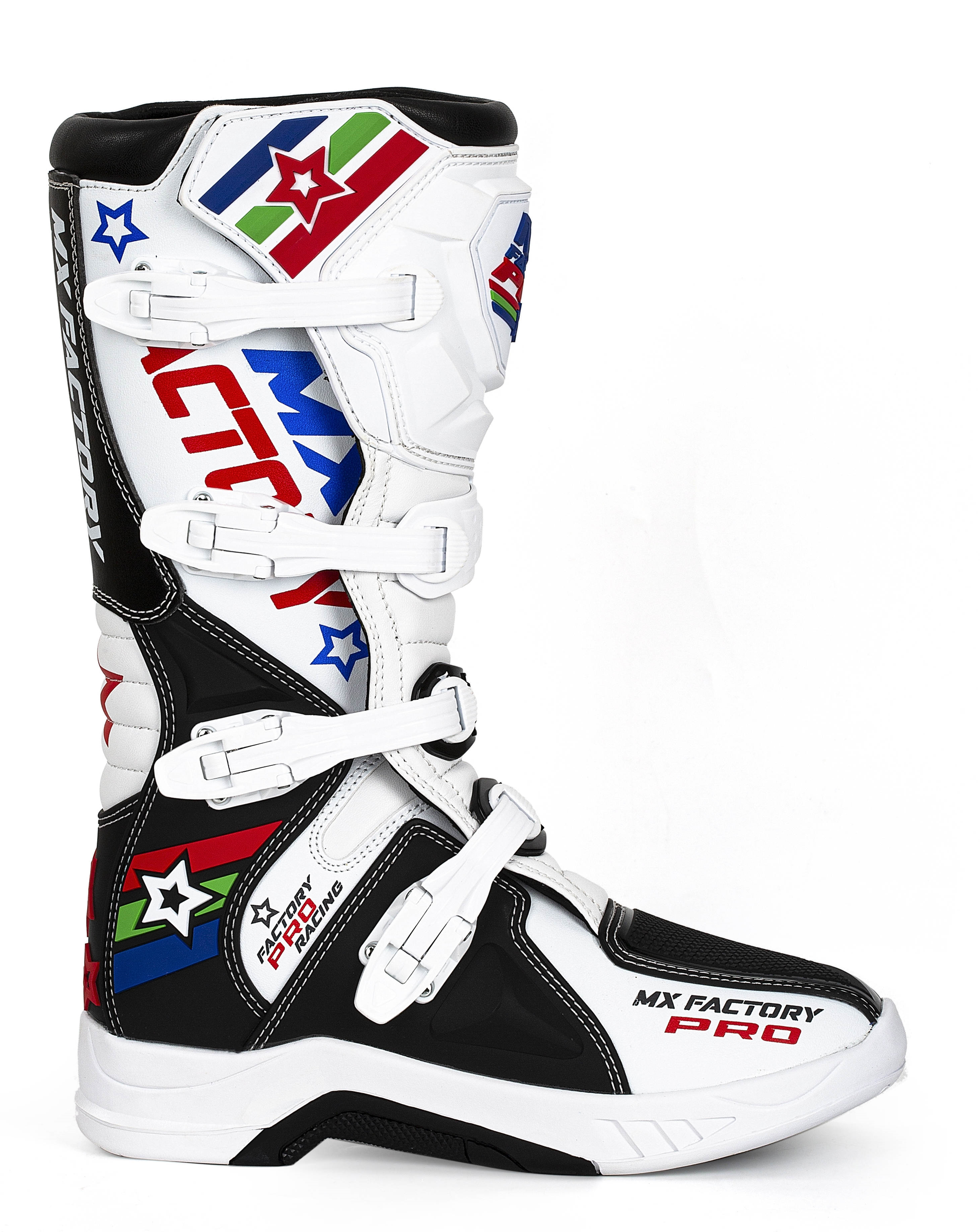 MX FACTORY PRO BLACK AND WHITE MOTOX BOOTS 2